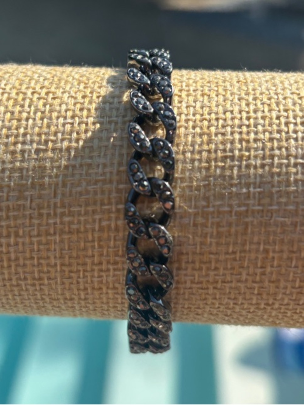Park Lane Black Hematite Pave-Style Linked Bracelet w Ring Toggle